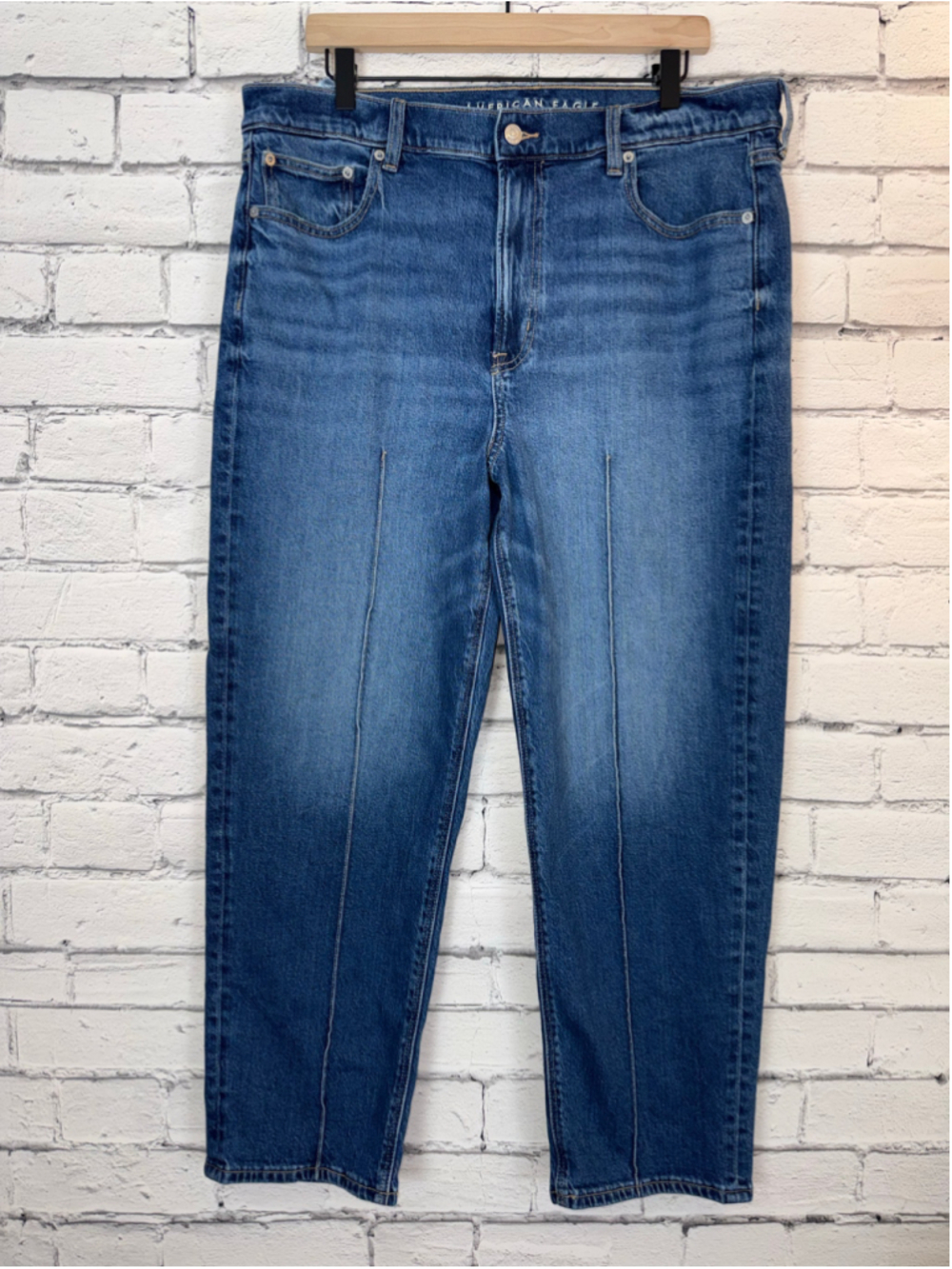 Women’s American Eagle Super High Rise Ankle Straight Jeans size 16 90’s Y2K NWT - Picture 4 of 13